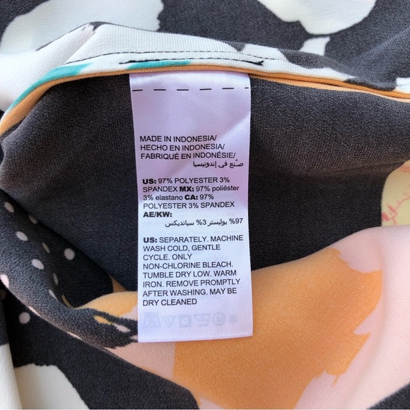 Chico’s Patchwork Floral Dolman 3/4 Sleeve Tie-Waist Relaxed Fit Blouse 3/XL/16 - Picture 8 of 13